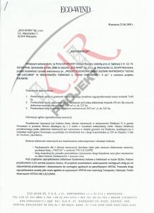 PROJEKT BUDOWLANY FARMY SIŁOWNI WIATROWYCH  "VESTAS V90-1,8/2,0MW"