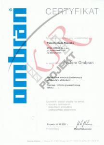  Szkolenia - OMBRAN - 2001